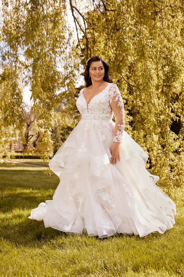 Sophia Tolli Y22174 Bloom Slit Skirt Plus Size Wedding Gown